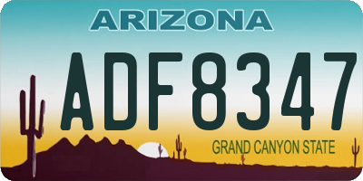 AZ license plate ADF8347