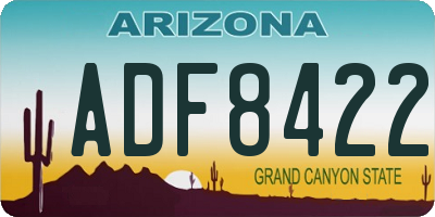 AZ license plate ADF8422
