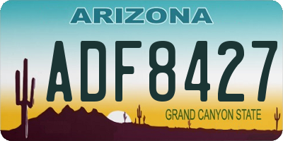 AZ license plate ADF8427