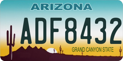 AZ license plate ADF8432