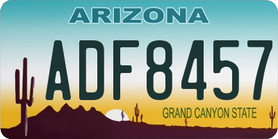 AZ license plate ADF8457