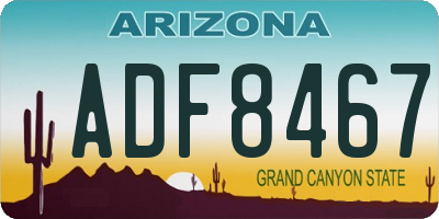 AZ license plate ADF8467