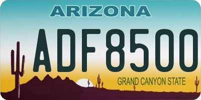 AZ license plate ADF8500