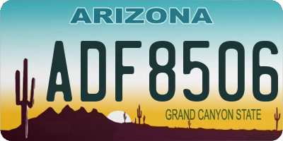AZ license plate ADF8506