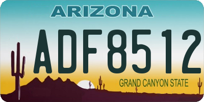 AZ license plate ADF8512