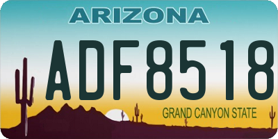 AZ license plate ADF8518