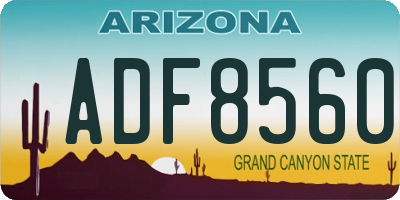 AZ license plate ADF8560
