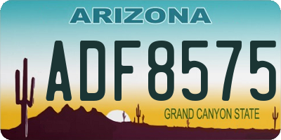 AZ license plate ADF8575