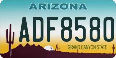 AZ license plate ADF8580