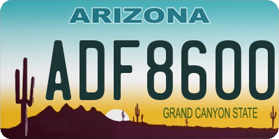 AZ license plate ADF8600