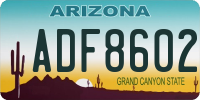 AZ license plate ADF8602
