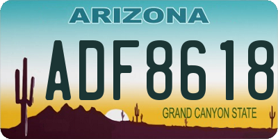AZ license plate ADF8618