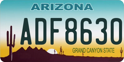 AZ license plate ADF8630