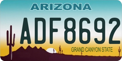 AZ license plate ADF8692