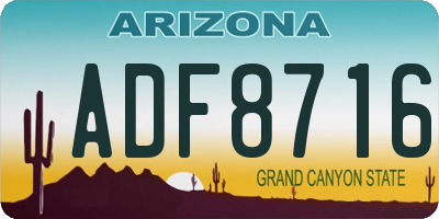 AZ license plate ADF8716