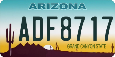 AZ license plate ADF8717