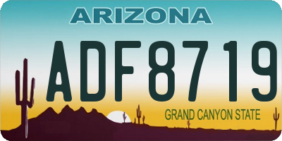 AZ license plate ADF8719