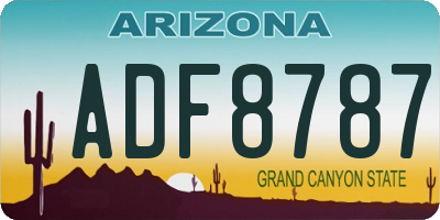 AZ license plate ADF8787
