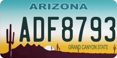 AZ license plate ADF8793