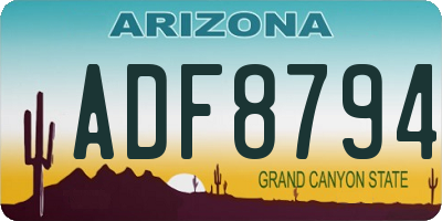 AZ license plate ADF8794
