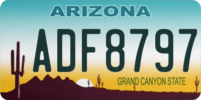 AZ license plate ADF8797