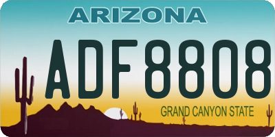 AZ license plate ADF8808