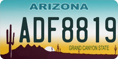 AZ license plate ADF8819