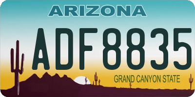AZ license plate ADF8835