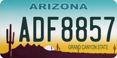 AZ license plate ADF8857