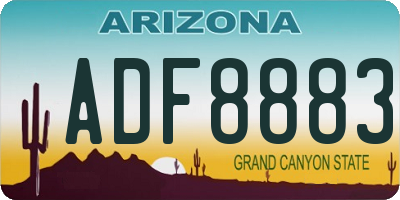 AZ license plate ADF8883