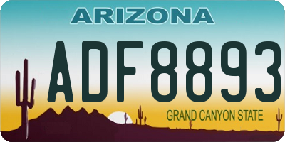 AZ license plate ADF8893