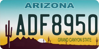 AZ license plate ADF8950