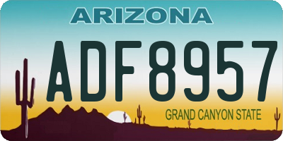 AZ license plate ADF8957