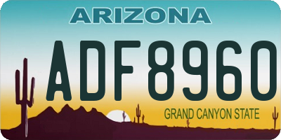 AZ license plate ADF8960