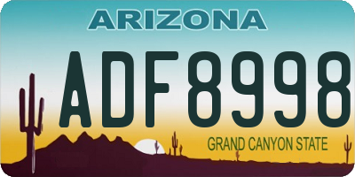AZ license plate ADF8998