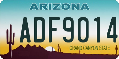 AZ license plate ADF9014