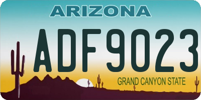 AZ license plate ADF9023