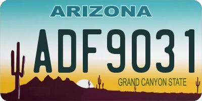 AZ license plate ADF9031