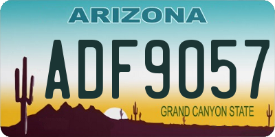 AZ license plate ADF9057