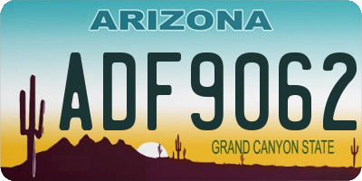 AZ license plate ADF9062