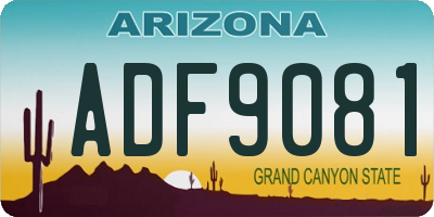 AZ license plate ADF9081