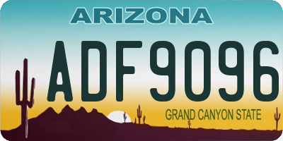 AZ license plate ADF9096