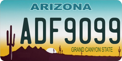 AZ license plate ADF9099