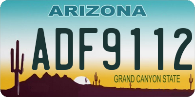 AZ license plate ADF9112