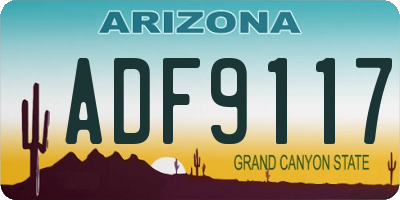 AZ license plate ADF9117