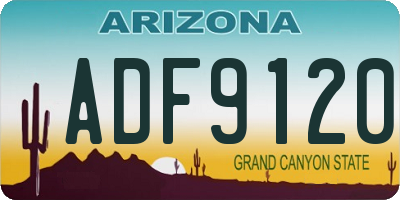 AZ license plate ADF9120