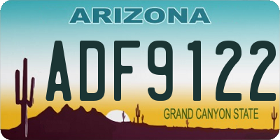 AZ license plate ADF9122
