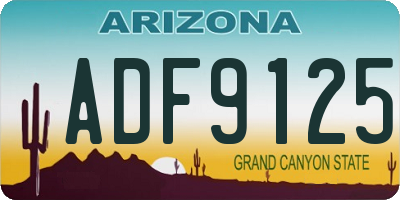AZ license plate ADF9125