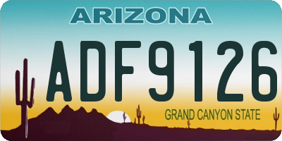 AZ license plate ADF9126