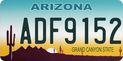 AZ license plate ADF9152